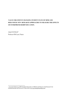 Value Creation in Changing Student State of Mind and Behaviour: New Research Approaches to Measurre the Effects of Entrepreneurship Education