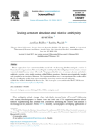 Testing constant absolute and relative ambiguity aversion