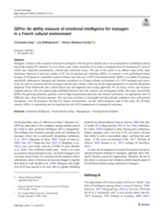 QEPro: An ability measure of emotional intelligence for managers in a French cultural environment