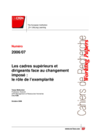 Les cadres superieurs et dirigeants face au changement impose: Le role de l'exemplarite