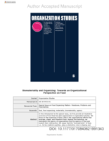 Biomateriality and Organizing: Towards an Organizational Perspective on Food