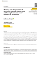 Working with the potential of arts-based learning: Making sense and leaving ‘business as usual’ behind in an art seminar