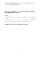Adoption of Really New Products: Retro Appearance and the Bandwagon Effect