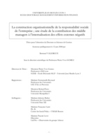 La construction organisationnelle de la responsabilité sociale de l’entreprise ; une étude de la contribution des middle managers à l’internationalisation des effets