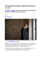 Testimonials: lockdown induced unfairness at work