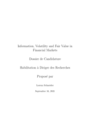 Information, Volatility and Fair Value in Financial Markets