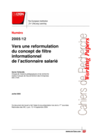 Vers une reformulation du concept de filtre informationnel de l'actionnaire salarié