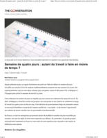 Semaine de quatre jours: Autant de travail à faire en moins de temps ?