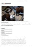 Contre la « fast fashion », les productions locales doivent être plus et mieux soutenues