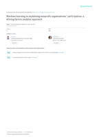 Machine learning in explaining nonprofit organizations’ participation: a driving factors analysis approach