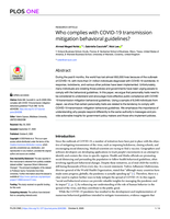 Who complies with COVID-19 transmission mitigation behavioral guidelines?