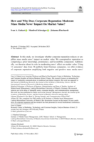 How and Why Does Corporate Reputation Moderate Mass Media News’ Impact On Market Value?