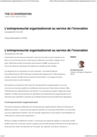 L’entrepreneuriat organisationnel au service de l’innovation