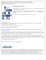 Source Theory: A Tractable and Positive Ambiguity Theory