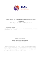 Negative Tail Events, Emotions and Risk Taking