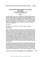 On-line Reviews’ Impact on Trust Building