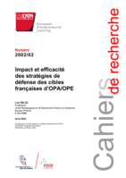 Impact et efficacite des strategies de defense des cibles francaises d'opa/ope