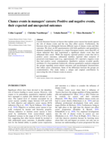 Chance events in managers’ careers: Positive and negative events, their expected and unexpected outcomes