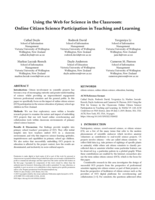 Using the Web for Science in the Classroom: Online Citizen Science Participation in Teaching and Learning