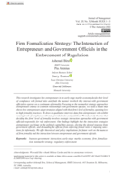 Firm Formalization Strategy: The Interaction of Entrepreneurs and Government Officials in the Enforcement of Regulation