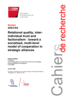 Relational quality, inter-individual trust and factionalism: toward a socialized, multi-level model of cooporation in strategic alliances