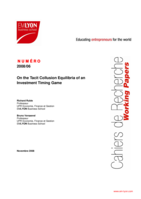 On the Tacit Collusion Equilibria of an Investment Timing Game