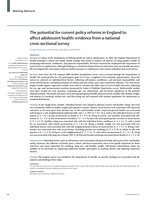 The potential for current policy reforms in England to affect adolescent health: evidence from a national cross-sectional survey