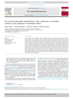 Are we on the same page? Leader-follower value congruence as a boundary condition in the emergence of charismatic effects