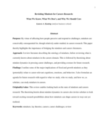 Revisiting mindsets for careers research: What we know, what we don’t and why we should care