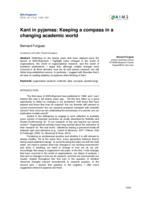 Kant in pyjamas: Keeping a compass in a changing academic world