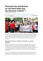 Pourquoi les entreprises ne recrutent-elles pas de lanceurs d'alerte ?