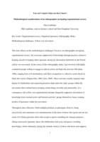 You can’t report what you don’t know: Methodological considerations of an ethnographer navigating organizational ignorance