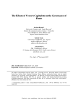 The effects of venture capitalists on the governance of firms