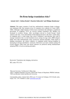 Do firms hedge translation risks?