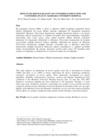 Effects of Service Quality on Customer Satisfaction and Customer Loyalty: Example of Marmara University Hospital