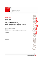 La performance, anti-chambre de la crise