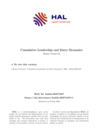 Cumulative Leadership and Entry Dynamics
