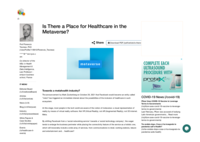 Is There a Place for Healthcare in the Metaverse?