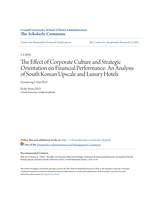The Effect of Corporate Culture and Strategic Orientation on Financial Performance: An Analysis of South Korean Upscale and Luxury Hotels
