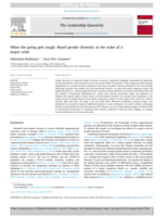 When the going gets tough: Board gender diversity in the wake of a major crisis