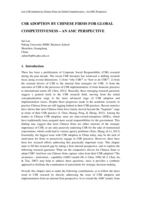 CSR Adoption by Chinese Firms for Global Competitiveness: An AMC Perspective