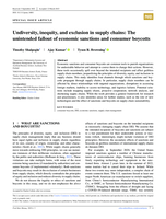 Undiversity, inequity, and exclusion in supply chains: The unintended fallout of economic sanctions and consumer boycotts