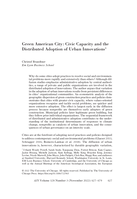 Green American City: Civic Capacity and the Distributed Adoption of Urban Innovations