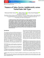 Nuances of Sales–Service Ambidexterity across Varied Sales Job Types