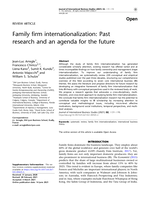 Family firm internationalization: Past research and an agenda for the future