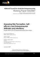 Assessing risk perception, self-efficacy and entrepreneurial attitudes and intentions: Implications for entrepreneurship education