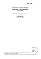 The Study of National Strategic Management: A Methodological Discussion