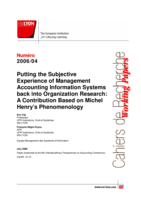 Putting the subjective experience of management accounting information systems back into organization research: A contribution based on michel henry's phenomenology