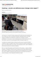 Handicap : simuler une déficience pour changer notre regard ?