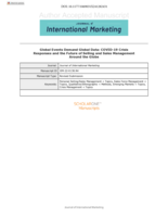 Global Events Demand Global Data: COVID-19 Crisis Responses and the Future of Selling and Sales Management around the Globe